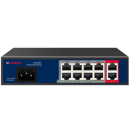 CP-ANW-HPU8G2-N12 Osmiportový 10/100 Mbps PoE switch s 2x 1000 Mbps uplinkem