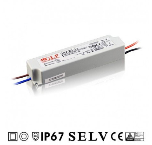 GLP GPV-20-12 napájecí zdroj pro LED 20W 12V GLP GPV-20-12 napájecí zdroj pro LED 20W 12V