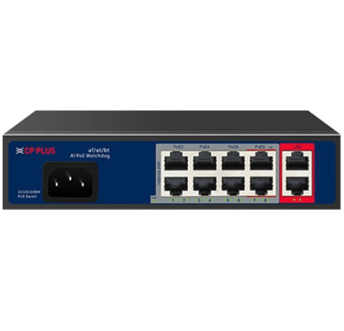 CP PLUS CP-ANW-HPU8G2-N12 Osmiportový 10/100 Mbps PoE switch s 2x 1000 Mbps uplinkem CP PLUS CP-ANW-HPU8G2-N12 Osmiportový 10/100 Mbps PoE switch s 2x 1000 Mbps uplinkem