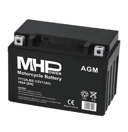 Motobaterie MHPower YT12A-BS AGM 12V, 11Ah, 160A