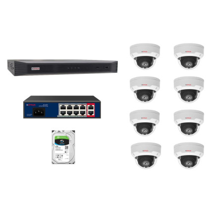 CP-VNS-8CAM20 Sada kamerového systému 2.0 Mpix, včetně NVR, PoE switche a HDD 2TB