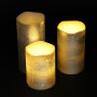 Solight sada LED svíček, 3x svíčka, 10/13/16cm, stříbrná barva, 3x AAA
