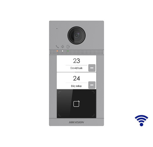 DS-KV8213-WME1(B) Dveřní stanice s kamerou a 2x tlačítkem, WIFI, povrchová montáž,…