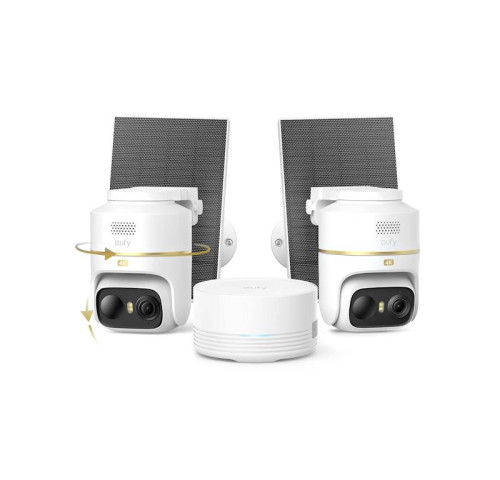 Venkovní kamera se solárním nabíjením Anker eufy C37 (sada 2ks+jednotka HomeBase Mini), 4K bílá Venkovní kamera se solárním nabíjením Anker eufy C37 (sada 2ks+jednotka HomeBase Mini), 4K bílá