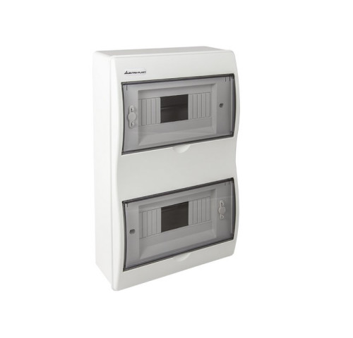 Rozvaděč RN-16 Fala (N+PE) IP40 plastový 2x8 nástěnný / průhledné dveře