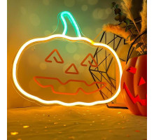 Dekorativní LED neon Dýně oranžovo zelená