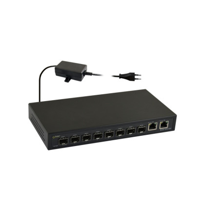 SFG10F8 10portový optický switch – 8x SFP 1Gbps + 2x RJ45 1Gbps, přenosová…