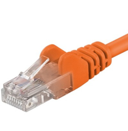 PremiumCord Patch kabel UTP RJ45-RJ45 level 5e 0.25m oranžová