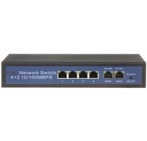 Aipa AI-PS-HT412 Čtyřportový 10/100 Mbps PoE switch s 2x uplinkem