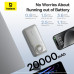 Powerbanka Baseus Free2Pull 20000mAh, 65W, s kabelem USB-C bílá