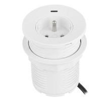 Solight vestavná zásuvka 1x 16A + USB-C 65W PD, 2m, bílá Solight vestavná zásuvka 1x 16A + USB-C 65W PD, 2m, bílá