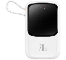 Powerbanka Baseus Qpow Pro 10000mAh, 20W, s kabelem Lightning bílá