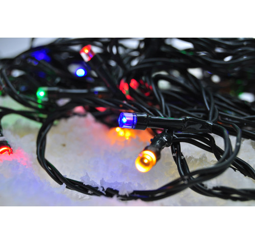 Solight LED venkovní vánoční řetěz, 500 LED, 50m, přívod 5m, 8 funkcí, časovač, IP44, vícebarevný