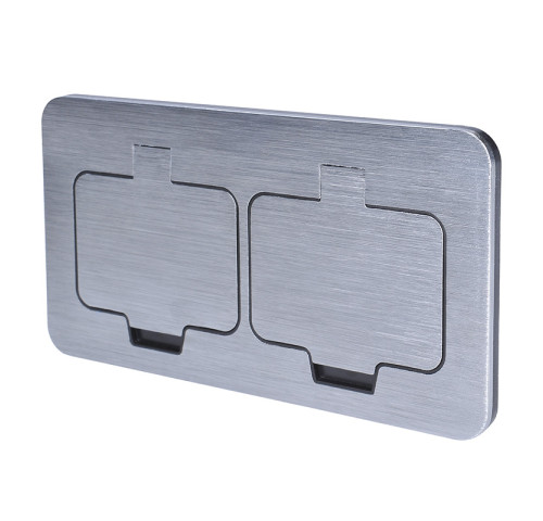 Solight vestavná podlahová dvojzásuvka, IP55, obdélníkové víčko Solight vestavná podlahová dvojzásuvka, IP55, obdélníkové víčko