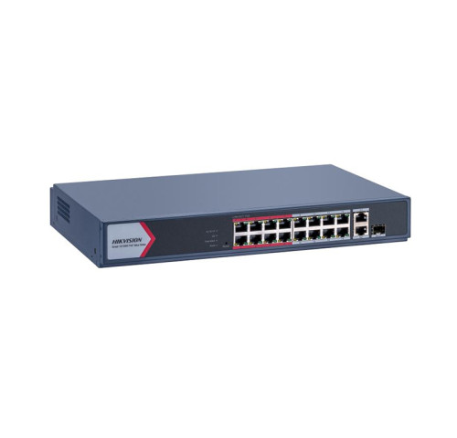 DS-3E1318P-EI/M 18 portový switch - 16x PoE 30W 100Mbps + 1x uplink RJ-45 1Gbps + 1x…
