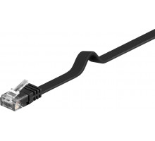 PremiumCord Plochý patch kabel UTP RJ45-RJ45 CAT6 3m černá
