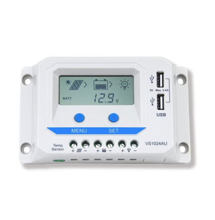 Epever VS1024AU solární PWM regulátor, 12/24V, 10A s LCD displejem série VS Epever VS1024AU solární PWM regulátor, 12/24V, 10A s LCD displejem série VS