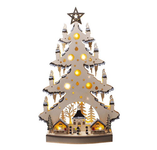 Solight LED dřevěný vánoční stromek s dekoracemi, 23x LED, přírodní barva, 64cm, 2x AA Solight LED dřevěný vánoční stromek s dekoracemi, 23x LED, přírodní barva, 64cm, 2x AA