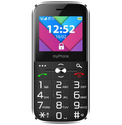 Telefon myPhone Halo C Senior černý s nabíjecím stojánkem