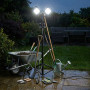 Solight duální teleskopický přenosný LED reflektor se zásuvkou, 2x30W, 5400lm, 4000K, 62-152cm, IP54