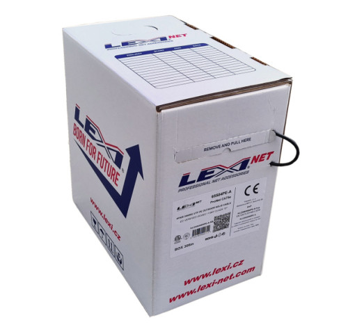 LEXI-Net instalační kabel UTP CAT 5e 24AWG venkovní PE černý 305m samoodvíjecí box LEXI-Net instalační kabel UTP CAT 5e 24AWG venkovní PE černý 305m samoodvíjecí box