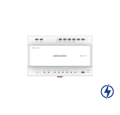 DS-KAD704Y Napaječ pro VDT, 1xRJ45, 4x 2drát rozhraní, 2x rozhraní pro kaskádování DS…