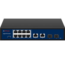 CP-DNW-GPU8G2F2-96 Osmiportový 10/100/1000 Mbps PoE switch s 2x 1000 Mbps a 2x SFP uplinkem