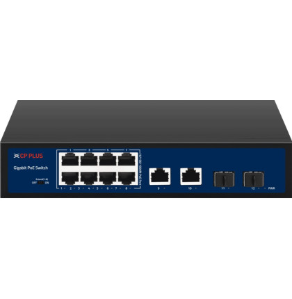 CP-DNW-GPU8G2F2-96 Osmiportový 10/100/1000 Mbps PoE switch s 2x 1000 Mbps a 2x SFP uplinkem