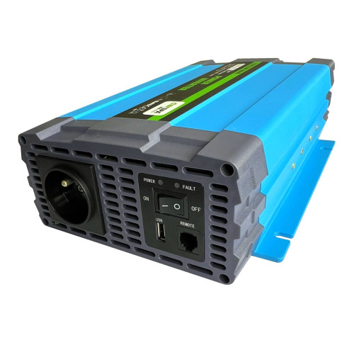 Měnič napětí Carspa P1000-12/24-25, 12/24V, 230V, USB, 1000W čistá sinusovka