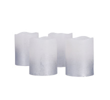 Solight sada LED svíček s časovačem, 4x svíčka, 6,5cm, stříbrná barva, 4xCR2032 součástí