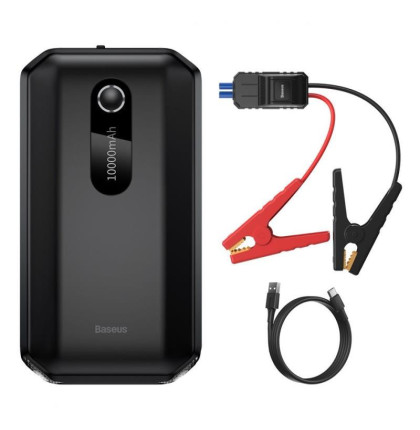 Powerbanka Baseus Super Energy Air 10000mAh, 21W se startovacími kabely černá