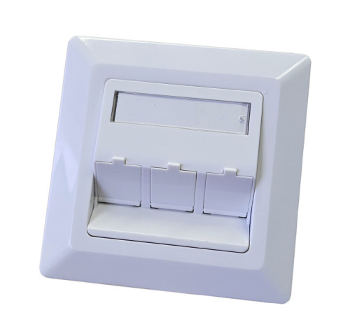 LEXI-Net - Zásuvka neosazená universální 3 port - 80x80 RAL 9003 LEXI-Net - Zásuvka neosazená universální 3 port - 80x80 RAL 9003