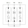 Přepěťová ochrana VCX PV50 DC třída T1T2 (B+C) 3P 1000V 12.5 kA GDT s plynovým jiskřištěm