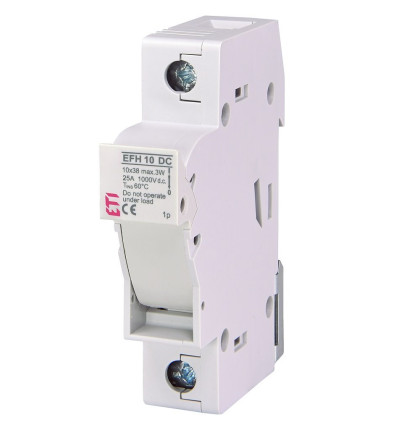 ETI pojistný odpínač EFH 10 DC 1p s pojistkou 16A pro fotovoltaické panely ETI pojistný odpínač EFH 10 DC 1p s pojistkou 16A pro fotovoltaické panely