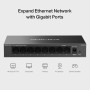 Switch TP-Link Mercusys MS108GS 8x GLAN, kov