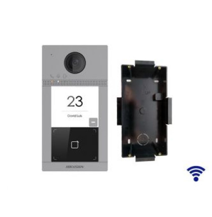 DS-KV8113-WME1(B)/Flush Dveřní stanice s kamerou a 1x tlačítkem, WIFI, zápustná montáž, antivandal…