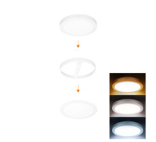 Solight LED mini panel koupelnový 2v1, 3CCT, podhledový/přisazený, 18W, 1530lm, IP54, bílá, kulatý
