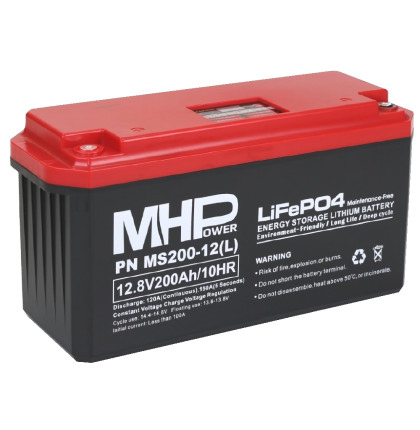 MHPower MS200-12(L) Lithium baterie LiFePO4 12V/200Ah, Terminál LC4 - M8