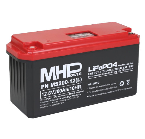 MHPower MS200-12(L) Lithium baterie LiFePO4 12V/200Ah, Terminál LC4 - M8