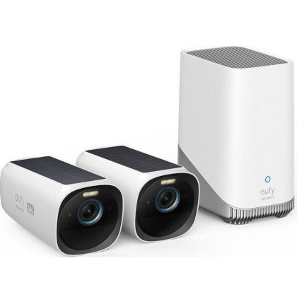 Venkovní kamera se solárním nabíjením Anker eufy S330 (sada 2ks+jednotka HomeBase 3), 4K bílá