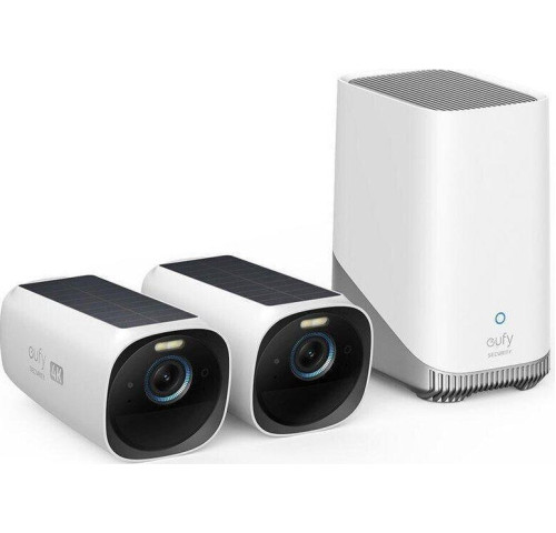 Venkovní kamera se solárním nabíjením Anker eufy S330 (sada 2ks+jednotka HomeBase 3), 4K bílá