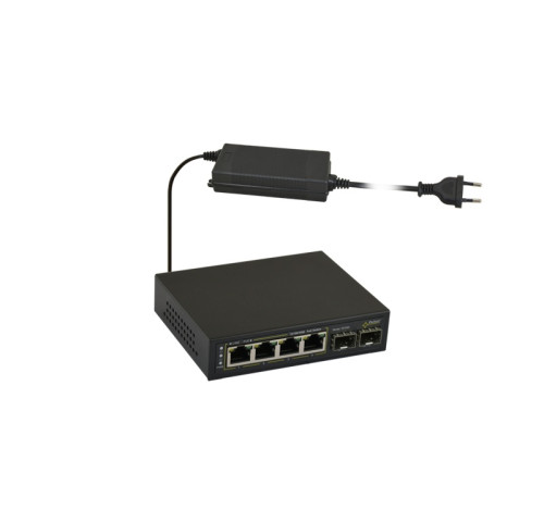 SFG64 6portový switch – 4x PoE 1Gbps + 2x uplink SFP 1Gbps, PoE výstup 52V DC,… SFG64 6portový switch – 4x PoE 1Gbps + 2x uplink SFP 1Gbps, PoE výstup 52V DC,…