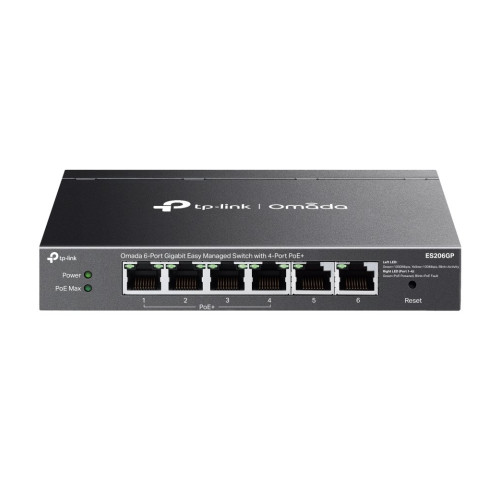 Switch TP-Link ES206GP 2x GLan, 4x GLan s PoE+, 65W, Omáda SDN