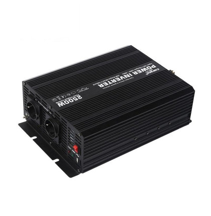 Měnič napětí Carspa CAR2.5KU-24 - ROZBALENÉ, 24V/230V+USB 2500W, modifikovaná sinus