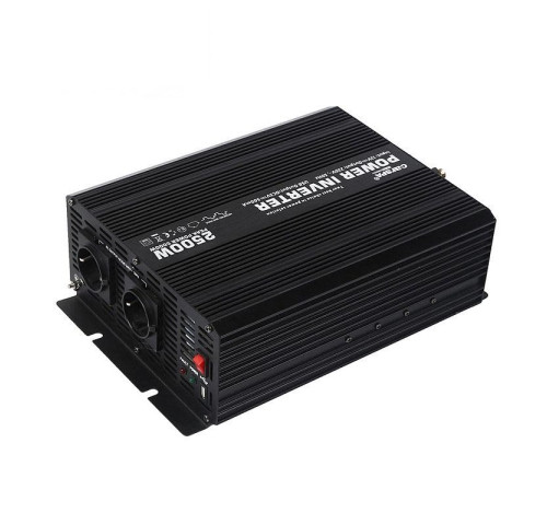 Měnič napětí Carspa CAR2.5KU-24 - ROZBALENÉ, 24V/230V+USB 2500W, modifikovaná sinus