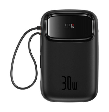 Powerbanka Baseus Qpow2 10000mAh, 30W, s kabelem USB-C černá