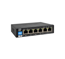 BCS-B-SP0402 Switch - 6 portový switch, 10/100 Mb/s, 4x POE, max. výkon 60 W, přenos až…