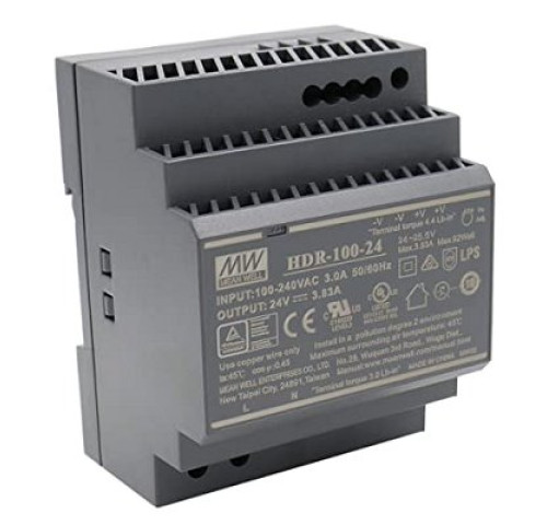 MEAN WELL HDR-100-24 průmyslový napájecí zdroj 24V 3,83A na DIN lištu