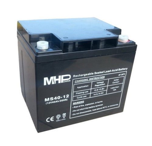 MHPower MS40-12 olověný akumulátor AGM 12V/40Ah, Terminál T1 - M6