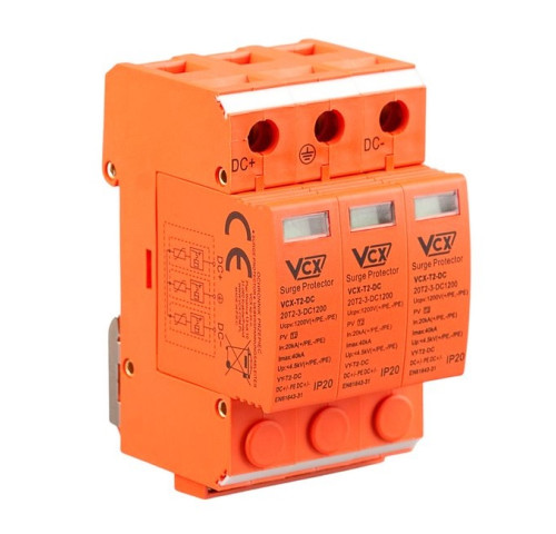 Přepěťová ochrana VCX DC X1-T2-DC-3P třída T2 (C) 3P 1200V Professional Plus orange